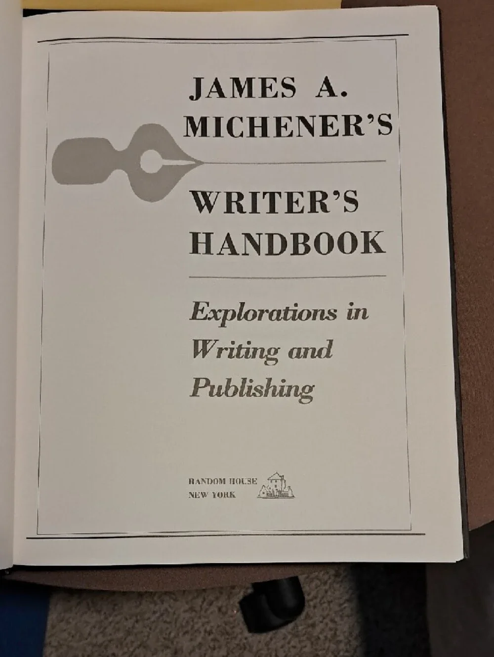 James A. Michener's Writer's Handbook — Yellow Cover